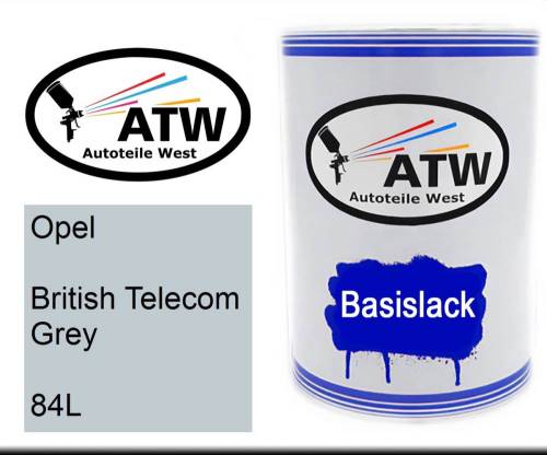 Opel, British Telecom Grey, 84L: 500ml Lackdose, von ATW Autoteile West.
